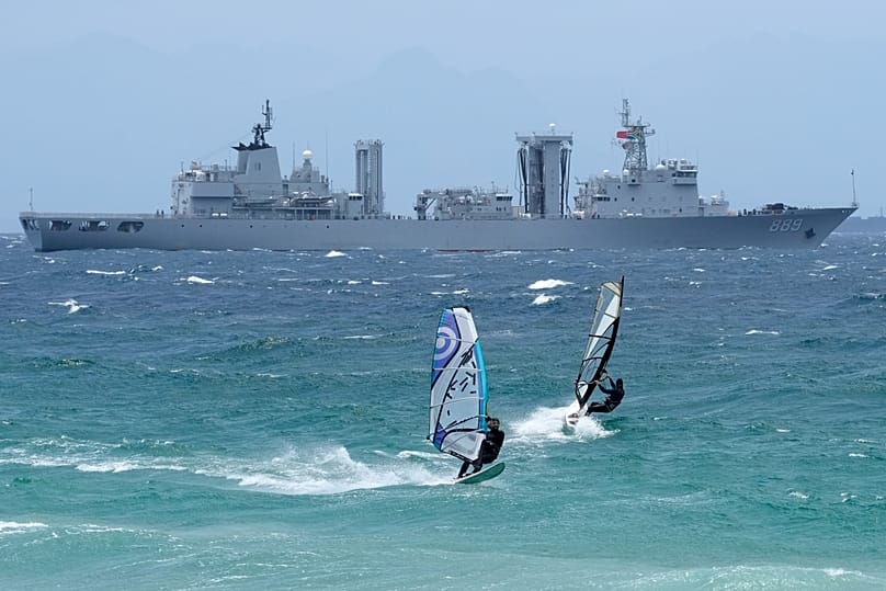 The Chinese supply ship Taihu is moored in False Bay near Simon's Town, 9 January, 2026