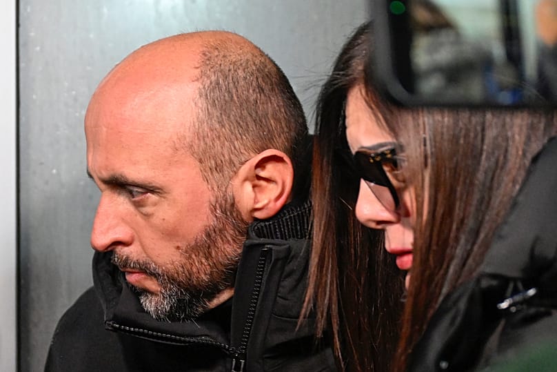 The owners of the "Le Constellation" bar in Crans-Montana Jacques und Jessica Moretti arrive to be questioned by the Valais public prosecutor in Sion, 9 January, 2026