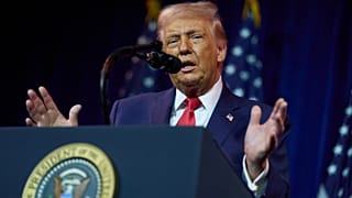 President Donald Trump speaks to House Republican lawmakers during their annual policy retreat, Tuesday, Jan. 6, 2026, in Washington.