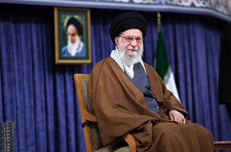 Iran’s Supreme Leader Ayatollah Ali Khamenei listens to a speaker in a meeting in Tehran, 20 October, 2025