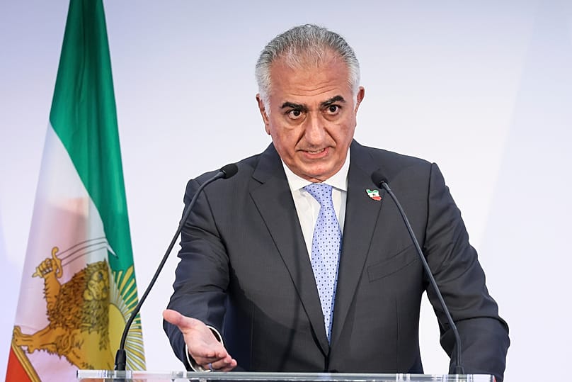 Reza Pahlavi, the son of Iran's toppled Shah Mohammad Reza Pahlavi, speaks during a news conference in Paris, 23 June, 2025 