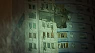 An apartment building in Kiev after the airstrike of 9 January
