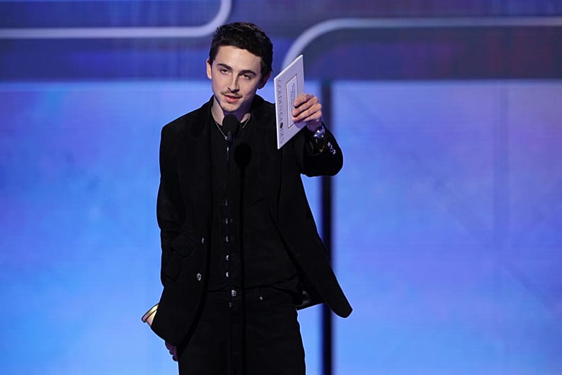 Timothée Chalamet at the Golden Globes 2026