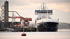 Beschlagnahmtes Schiff Fitburg im Hafen von Kirkkonummi, 1. Januar, 2026