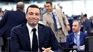 Patriots for Europe's chair Jordan Bardella during a plenary of the European Parliament in Strasbourg