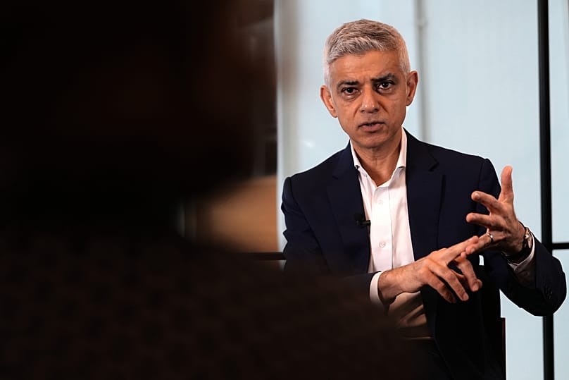 Mayor of London Sadiq Khan speaks during an interview in London, 12 January, 2026
