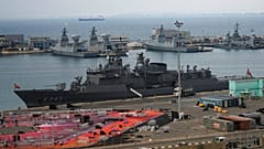 سفينة الحرب التركية TCG Kemalreis ترسو في ميناء حيفا بإسرائيل، يوم السبت 3 سبتمبر 2022.