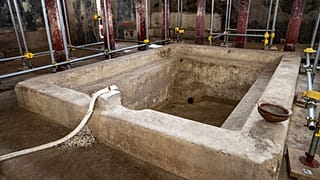 FILE: A private bathhouse recently discovered in the Pompeii archaeological site 