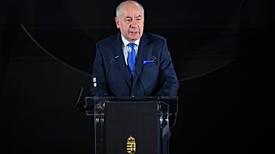  Sulyok Tamás köztársasági elnök beszédet mond a Magyar Olimpiai Bizottság (MOB) alapításának 130. évfordulója alkalmából rendezett gálaesten a Szépművészeti Múzeumban 2025. d