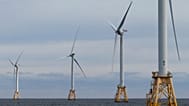 FILE. Turbines operate at the Block Island Wind Farm, 7 Dec. 2023, off the coast of Block Island, R.I., during a tour organized by Orsted.
