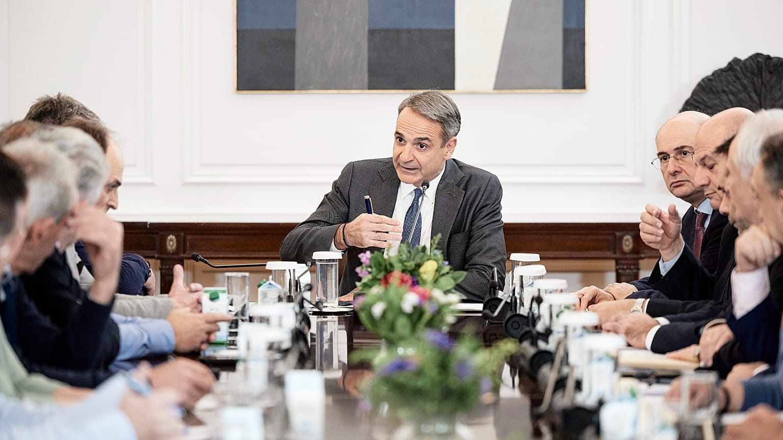 Συνάντηση Κυριάκου Μητσοτάκη με αντιπροσωπεία αγροτών