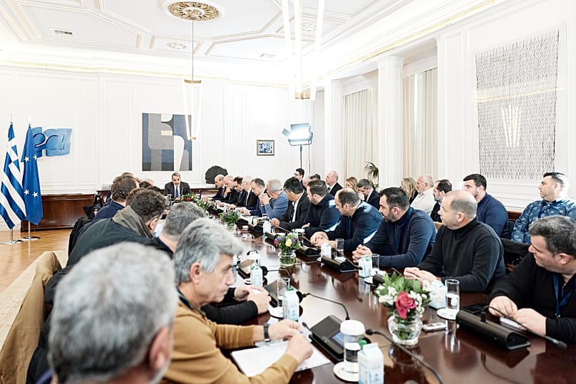 Κυριάκος Μητσοτάκης με την αντιπροσωπεία των αγροτών