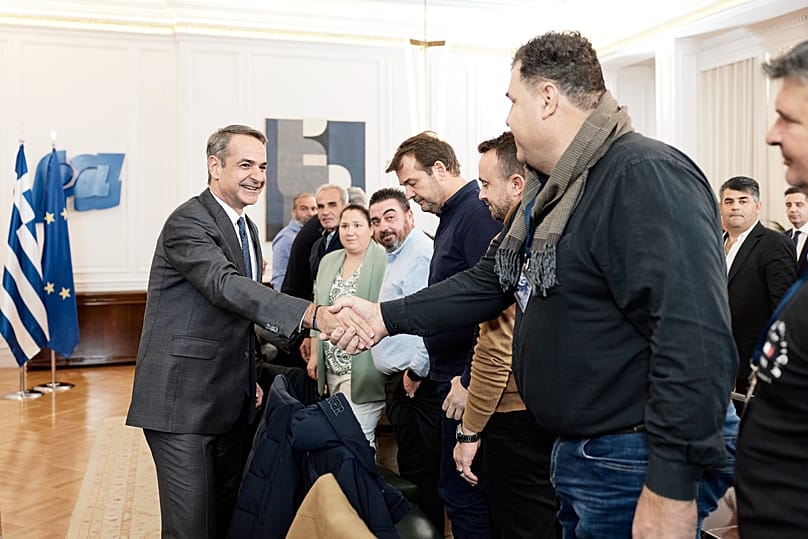 Κυριάκος Μητσοτάκης με τους αγρότες