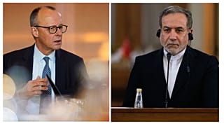 فردریش مرتس (چپ) و عراقچی (راست)