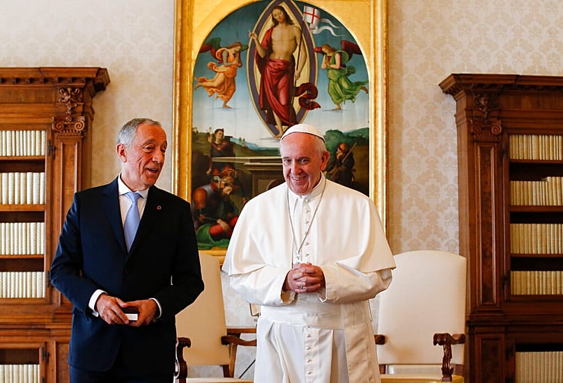Primeira visita oficial de Marcelo Rebelo de Sousa ao Vaticano, em 17 de março de 2016, apenas dias após tomar posse como Presidente da República