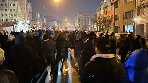 Iranians attend an anti-government protest in Tehran, 8 January, 2026
