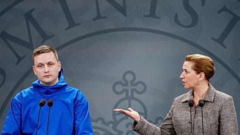 Chairman of the Naalakkersuisut, Greenland, Jens-Frederik Nielsen and Denmark's Prime Minister Mette Frederiksen