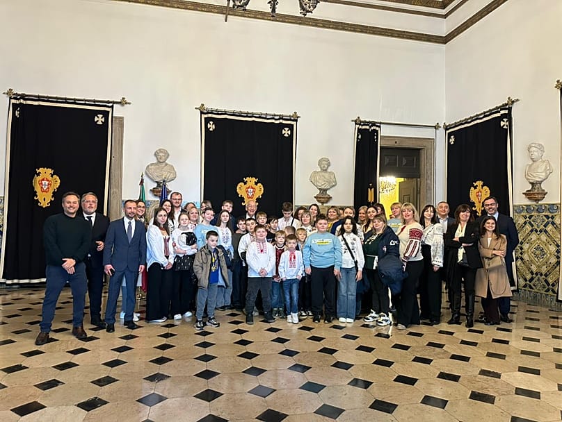 Grupo de mães e crianças visita Marcelo Rebelo de Sousa no Palácio de Belém