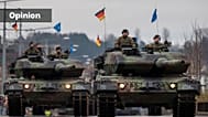 Bundeswehrsoldaten während der Militärparade zum 105. Jahrestag des litauischen Militärs am Tag der Streitkräfte in Vilnius, Litauen, 25. November 2023