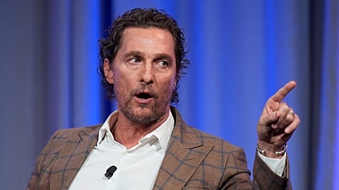 FILE: Matthew McConaughey speaks at the 2024 summer meeting of the National Governors Association, 12 July 2024, in Salt Lake City.