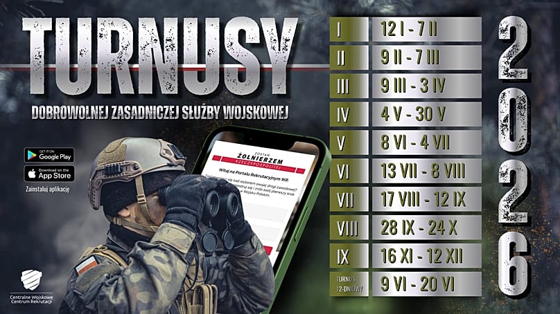 Terminy turnusów Dobrowolnej Zasadniczej Służby Wojskowej.