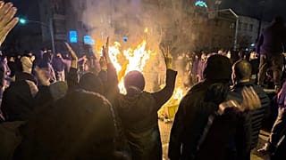 Iranians attend an anti-government protest in Tehran, 9 January, 2026