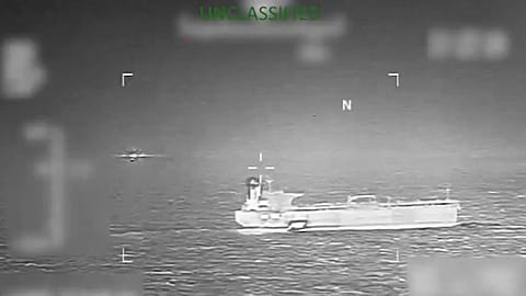 The Veronica oil tanker being boarded by US forces in the Caribbean, 15 January, 2025