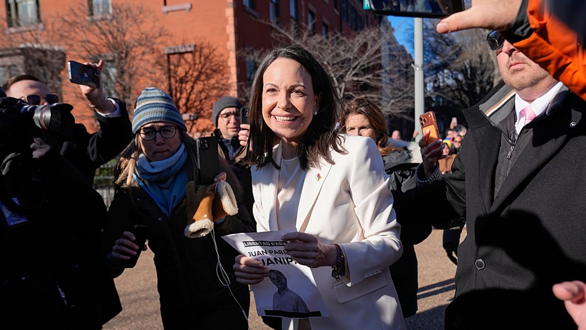 Venezuela’s Machado presents Trump with her Nobel Peace Prize during White House meeting Venezuela’s Machado presents Trump with her Nobel Peace Prize during White House meeting