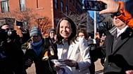 Venezuelan opposition leader María Corina Machado after greeting supporters on Pennsylvania Avenue near White House following a meeting with President Donald Trump Thursday.