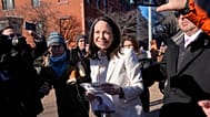 Venezuelan opposition leader María Corina Machado after greeting supporters on Pennsylvania Avenue near White House following a meeting with President Donald Trump Thursday.