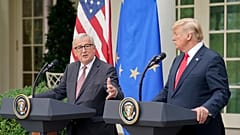 Jean-Claude Juncker und Donald Trump im Jahr 2018 vor dem Weißen Haus