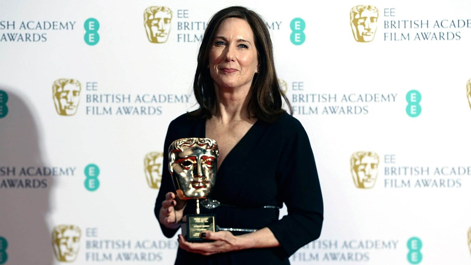 FILE: Kathleen Kennedy collects her BAFTA Fellowship award at the BAFTA Film Awards in London, 2, Feb, 2020
