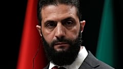 يظهر الرئيس السوري المؤقت أحمد الشرع خلال مؤتمر صحفي مشترك مع الرئيس التركي رجب طيب أردوغان بأنقرة، تركيا، يوم الثلاثاء 4 فبراير 2025. (أ ب/فرانسيسكو سيكو)