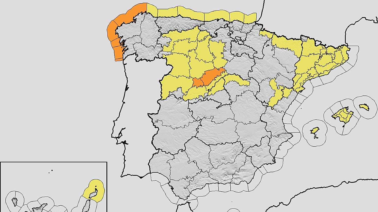 Imagen de la previsión del sábado 17 de enero a las 8:54 según AEMET