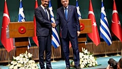 Κυριάκος Μητσοτάκης και Ρετζέπ Ταγίπ Ερντογάν κατά τη συνάντησή τους στην Άγκυρα, 13 Μαίου 2024