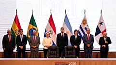 Gruppenfoto bei einem Treffen zur Unterzeichnung eines Freihandelsabkommens zwischen EU und Mercosur in Asunción, Paraguay. Samstag, 17. Januar 2026.