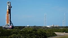 NASA'nın Ay roketi, Florida, Cape Canaveral'daki Kennedy Uzay Merkezi'nde.