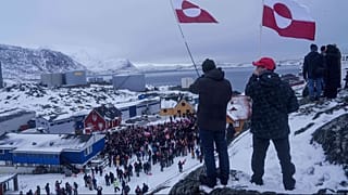 People protest against Trump's policy towards Greenland in front of US consulate in Nuuk, Greenland, Saturday, Jan. 17, 2026