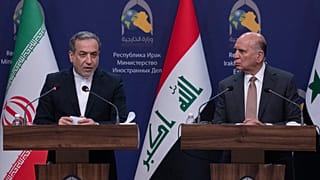 وزراء خارجية العراق وإيران وسوريا يعقدون مؤتمرًا صحفيًا في بغداد، 6 ديسمبر 2024.