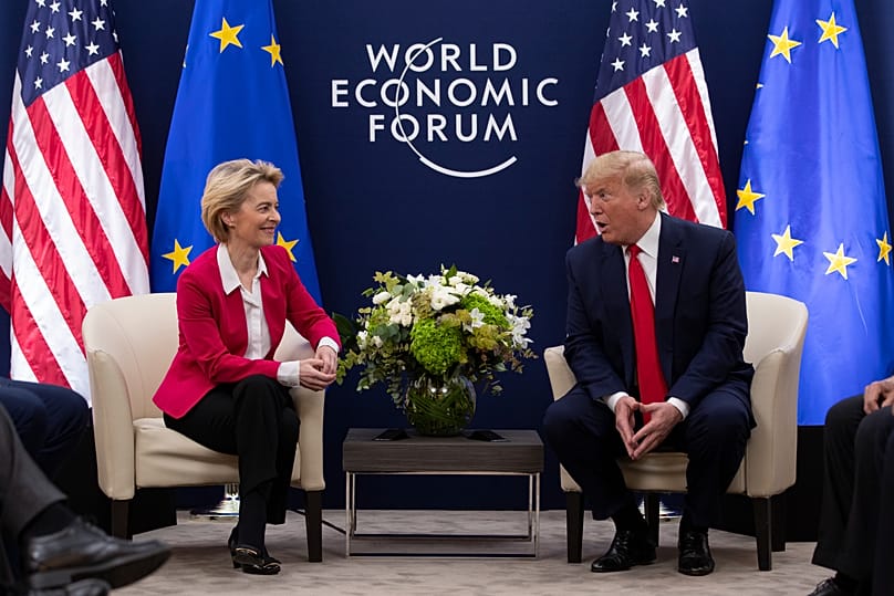 Ursula von Der Leyen és Donald Trump a 2020-as davosi fórumon