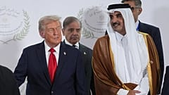 ترامب وأمير قطر في قمة لدعم وقف حرب غزة بحضور رئيس وزراء باكستان، 13 أكتوبر 2025.