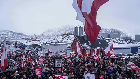 Anti-US protests in Nuuk, Greenland, 17 January 2026.
