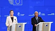 Danish Prime Minister Mette Frederiksen and European Council President Antonio Costa