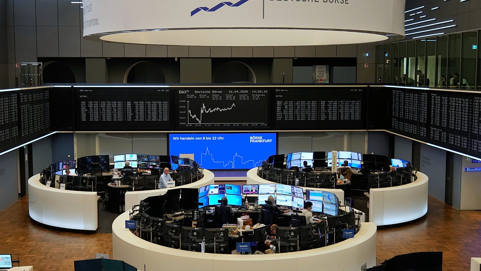 Stock market in Frankfurt, Germany. 16 April 2025.