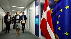 Die Chefin der EU-Außenpolitik, Kaja Kallas, in Brüssel mit der dänischen Außenministerin Vivian Motzfeldt und dem Verteidigungsminister Troels Lund Poulsen. 19. Januar 2026