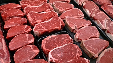 In this Jan. 18, 2010 file photo, steaks and other beef products are displayed for sale at a grocery store in McLean, Va.