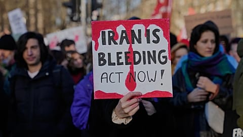 Protesters participate in a demonstration in support of the nationwide mass protests in Iran against the government in Berlin, 18 January, 2026