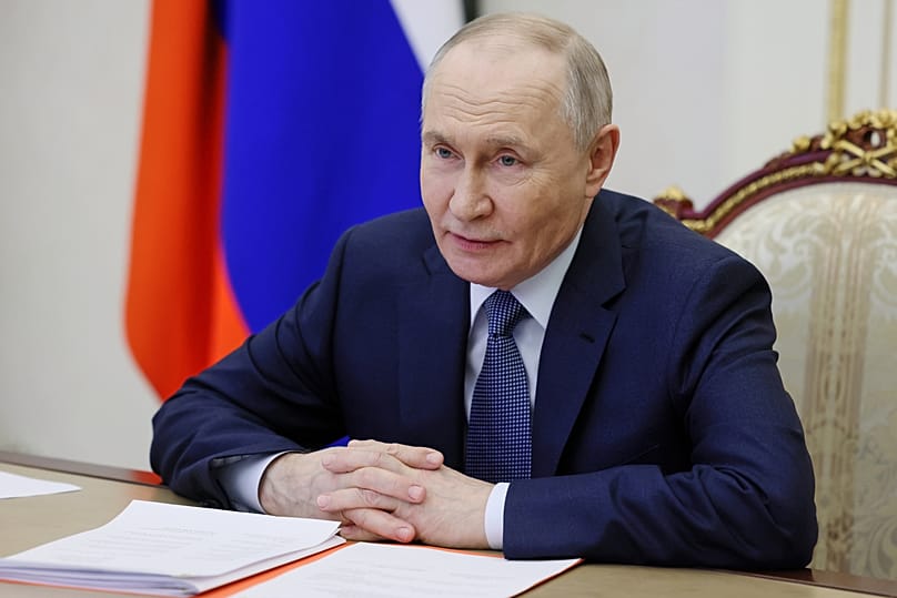 Russian President Vladimir Putin chairs a Security Council meeting via videoconference at the Kremlin in Moscow, 19 January, 2026