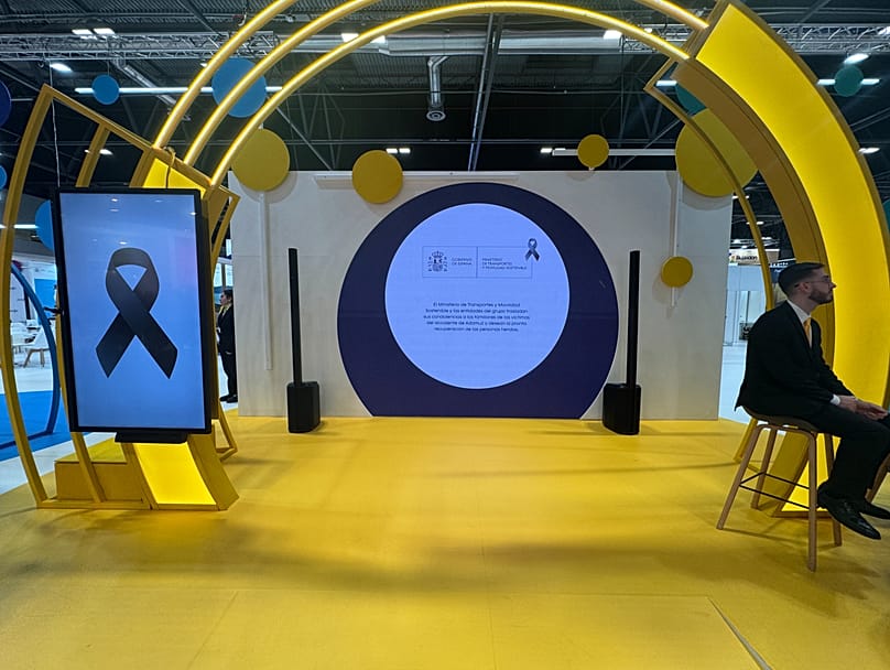 Imagen del stand del Ministerio de Transporte en FITUR el 22 de enero de 2026.