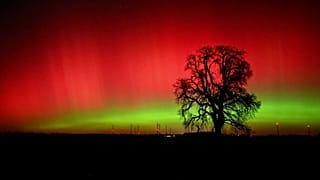 Aurora boreal iluminou o céu em várias regiões da Alemanha na noite de segunda para terça-feira, 2 de janeiro de 2026
